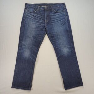 J.Crew 770 Jeans Mens 38x32 Blue Straight Slim Japanese Kaihara Denim